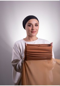 Resim Hürrem Bone Gold Pratik Hazır Geçmeli Şal Şifon Boru Boneli 3001_03 