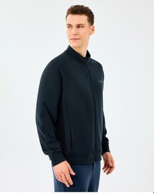 Resim Skechers M Full Zip Regular Turttle Neck Jacket Erkek Siyah Sweatshirt S2510028-3817 Siyah 