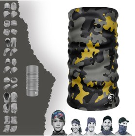 Resim e-Taktik Unisex Siyah Kamuflaj Desen Motorcu Bandana 