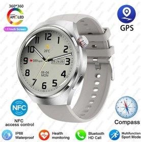 Resim Huawei İzle 4 Pro İçin Akıllı Saat Erkekler Amoled Hd Ekran Bluetooth Çağrı Gps Grey Silicone Metalik 