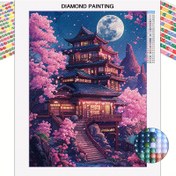 Resim 1pc 5D Tam Delme Elmas Boyama Kiti, 29.97*40.13cm, Manzara Japon Kalesi Tuval Sanatı, Mozaik El Sanatları Duvar Süsü, Yaşam Odası Yatak Odası, Yetişkinler İçin DIY Elmas Sanatı, Çerçevesiz Kristal Inci Nakış, Ev Duvar Süsü Hediye, Kutlu Hediyeler 
