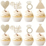 Resim 12 Adet Gelin Olacak Cupcake Süsleri Kalp Yüzük Elbise ile Gelin Duşu Cupcake Seçenekleri Düğün Nişan Bekarlığa Veda Partisi Pasta Süslemeleri Malzemeleri 