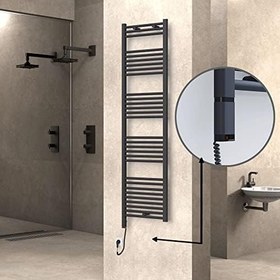 Resim Haiti Elektrikli Havlupan 500x1800 Düz Antrasit Texture (OneD On/Off) Sol 600 Watt 