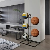 Resim Basketbol Topu Depolama Rafı, Basit Spor Topu Sergileme Rafı Futbol Voleybol Basketbol İçin 