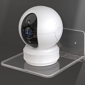 Resim Tyenaza Yönlendirici Raf Montajı, Yönlendirici Duvara Montaj Rafı, Kameralar Kablosuz Telefonlar için Şeffaf Duvara Montaj Raf Depolama Braketi, Mini Projektör 