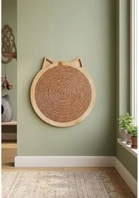 Resim Minimalist Kedi Tırmalama Tahtası, Doğal Ahşap Ve Jüt İp 