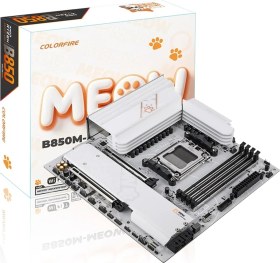 Resim Colorful COLORFIRE B850M-MEOW WIFI7 V14 AMD AM5 DDR5 8000MHz mATX Gaming (Oyuncu) Anakart 