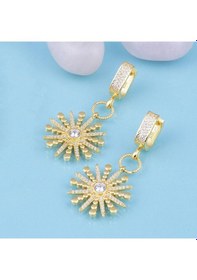 Resim Gümüş Pazarım Kartanesi Model Özel Tasarım Altın Kaplama Top Zincirli 925 Ayar Gümüş Küpe Gold - Rose Gold - Rodyum 