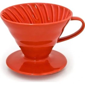 Resim Black Goat V60 02 Dripper Ceramic (Red) - Seramik Kahve Demleme V60 02 (Kırmızı) 