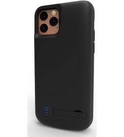 Resim Kilifone - İphone 12 Pro Max Uyumlu - Şarjlı Kılıf Standlı Led Göstergeli Powerbank Kılıf - Siyah 