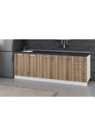 Resim Minar 235 Cm Mutfak Dolabı Beyaz Dore 235-D2-Alt Modül Beyaz 