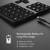 Resim Genel Kablosuz Sayısal Klavye Alüminyum 34 Anahtar BT Klavye Windows/iOS/Android için Dahili Pil Tuş Takımı (Siyah) 