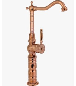Resim İsaoğlu Yapı Mat Gold Çanak Lavabo Bataryası Antik Gold Çanak Armatür Vintage Klasik Tasarım Armatür Musluk Gold 