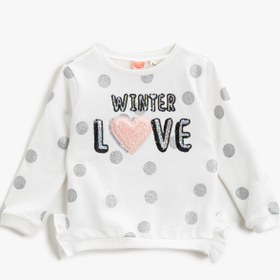 Resim Kız Bebek Pamuklu Sweatshirt Sim Baskılı Yazılı 