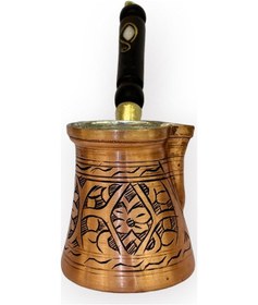 Resim Paşa İşlemeli 2 Kişilik Skoçlu Bakır Cezve 