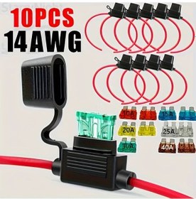 Resim Topshop1 10 Adet 14awg İnline Sigorta Tutucu Atc Ato 10a-40a Sigortalı Araç Tekne 