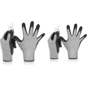 Resim Kagen Çift Seviye 5 Kesilmeye Dirençli Eldiven 3D Konforlu Esnek Kalıp, Dayanıklı Kavrama Köpük Nitril, S ve L (Yurt Dışından) 