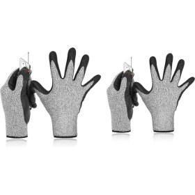 Resim Sourcingasia Çift Seviye 5 Kesilmeye Dirençli Eldiven 3D Konforlu Esnek Kalıp, Dayanıklı Güçlü Kavrama Köpük Nitril, S ve L (Yurt Dışından) 