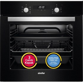 Resim Simfer SB7327 - 3500 - 8678 8 Fonksiyon Dijital Turbo Cam Ankastre Set 