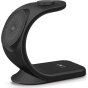 Resim Butu Ojd-83 3'ü 1 Arada 15w Manyetik Kablosuz Şarj Cihazı Siyah 