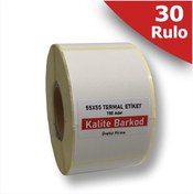 Resim Kalite Barkod 55x55 Termal Etiket | 30 Rulo Barkod Etiketi 