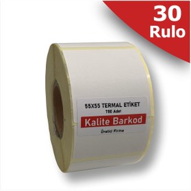 Resim Kalite Barkod 55x55 Termal Etiket | 30 Rulo Barkod Etiketi 