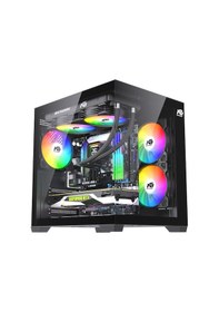 Resim Orion Cube 750w 80+ Bronze Power 5x Tuştan Değişen Rgb Fanlı M-atx Boş Bilgisayar Kasası Siyah 
