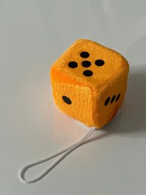 Resim 2 Adet Küp Sarı Zar Ayna Süsü Küp Zar Peluş Dekor Aksesur 