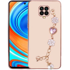 Resim Fibaks Redmi Note 9 Pro Çiçek Desenli Askılı Tutamaçlı Kamera Korumalı Kılıf 