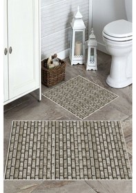 Resim Vizon Kaymaz Taban Tuğla Tema Banyo Paspas C-2026 çok renkli 