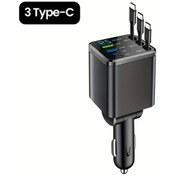 Resim Turcoshop11 Siyah M14 7'li Araç Şarj Cihazı Pd Hızlı Şarj Voltaj Ekranı Açı Ayarlı 
