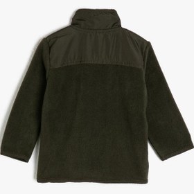 Resim Erkek Bebek Yüksek Yaka Fermuarlı Sweatshirt 