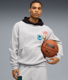 Resim Puma Hooptopia Graphic Hoodie - Gri / 