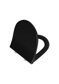 Resim VitrA Sento Klozet Kapağı 130-070-009 Slim - Duroplast - Üstten Sıkmalı - Yavaş Kapanır - Metal Menteşeli - Siyah 