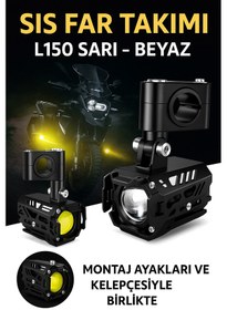 Resim L150 High Power Motosiklet Çift Renk Sarı - Beyaz Sis Farı Takım 