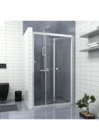 Resim Tekno Duş Silver Corina Akordion Şeffaf Cam Duşakabin Şeffaf 