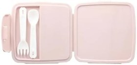 Resim Beslenme Kutusu 4 Bölmeli Dondurma Açık Pembe 1 Adet Yemek Saklama Kabı Beslenme Çantası 