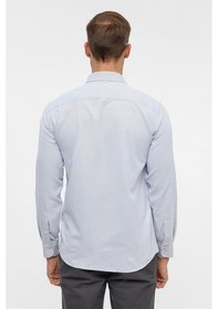 Resim Süvari Lacivert Slim Armürlü Klasik Yaka Gömlek Lacivert 