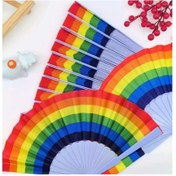 Resim funshop Mega Gökkuşağı Yelpaze Paketi | Davetlere Özel Renkli Düğün & Nikah Hediyelikleri Seti 