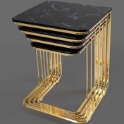 Resim Veys Sehpa Tekerlekli Gold 4 Lü Zigon Sehpa - - Yan Sehpa 