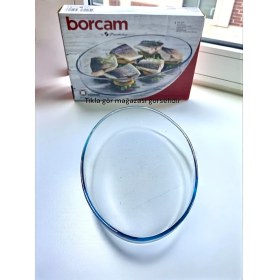 Resim Paşabahçe Oval Borcam Tepsi Fırın Mikrodalga Kek Yemek Pişirme Tepsisi Bor Cam Yemek Kabı 3200CC 