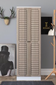 Resim Remaks Fuga 2 Kapaklı Elbise Dolabı - Beyaz Gövde Cordoba Kapak 