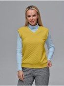 Resim Gloria Trikotaz Triko Uzun Büyük Beden Yelek 194020438 Hardal Rengi 