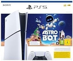 Resim PlayStation Sony, Pack Console PS5 Slim Édition Standard, avec 1 Manette Sans Fil DualSense + Jeu Astro Bot (code de téléchargement) - Édition limitée 