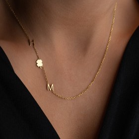 Resim KÖPRÜCÜK DUO HARF YONCA KOLYE | 925 GÜMÜŞ - Silver 