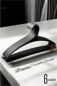 Resim Bfs Tasarım Askı Seti 6 Adet Elbise Askısı M.crisanta Siyah Diğer 