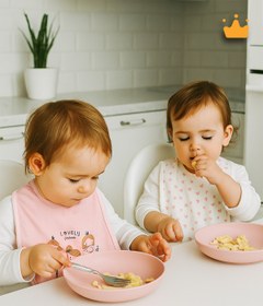 Resim Babyhola Balerin-kalp Desen Sıvı Geçirmez 2'li Mama Önlüğü 11229 