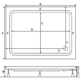 Resim Shower 100X115 Dikdörtgen Duş Teknesi 