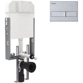 Resim Visam Gömme Rezervuar Asma Klozet İçin + Karina Mat Krom Kumanda Paneli 