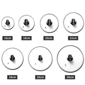 Resim Ermiya Tencere Tava Sahan İçin Z Tipi Cam Kapak 14 CM 